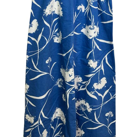 Vtg Malia Honolulu Size 14 Blue White Floral Print Adjustable Strap Maxi Dress - Picture 4 of 10